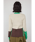【PLUS】カラーブロッキングリブニット