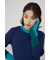 【PLUS】カラーブロッキングリブニット
