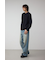 ハニカムクルーネックニット