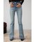 AZUL DENIM ラインストーンフレアデニム