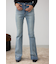 AZUL DENIM ラインストーンフレアデニム