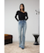 AZUL DENIM ラインストーンフレアデニム