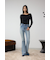 AZUL DENIM ラインストーンフレアデニム