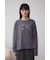 メタリックパーツプリントロングTシャツ