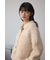 シャギー襟付きニットカーデ