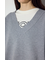 スウェットライクVネックニット