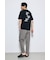 引き揃え天竺バックメッセージロゴTシャツ