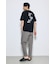 引き揃え天竺バックメッセージロゴTシャツ