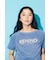 フロントギャザーカラーロゴTシャツ