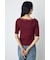 ネックレース5分袖ニットトップス