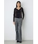 ベロアフロントシャーリングトップス