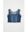 PANEL DENIM SLEEVELESS トップス