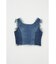 PANEL DENIM SLEEVELESS トップス