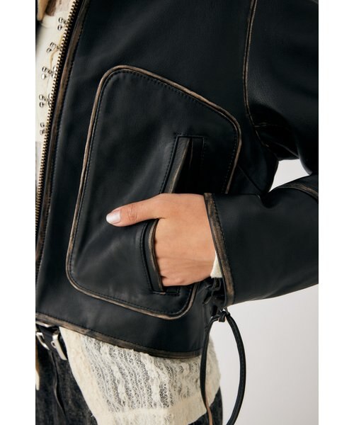 LEATHER COMPACT FLIGHT ジャケット｜マウジーの通販｜&mall（アンド