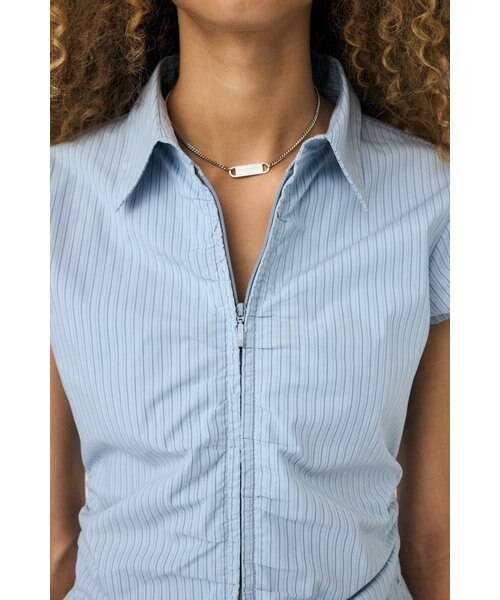 ZIP UP CAP SLEEVE シャツ ZIP UP CAP SLEEVE シャツ｜マウジーの通販｜&mall（アンド