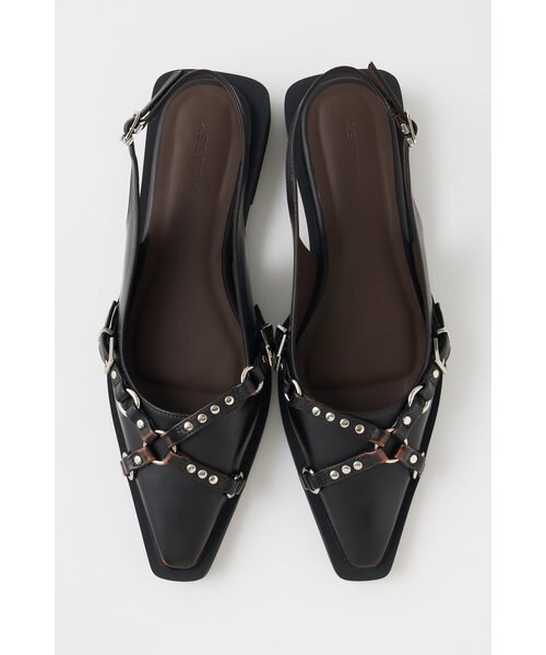MOUSSY HARNESS SLINGBACK ミュール　M ブラック HARNESS SLINGBACK ミュール｜マウジーの通販｜&mall（アンド