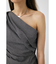 PLAID ONE SHOULDER ブラウス