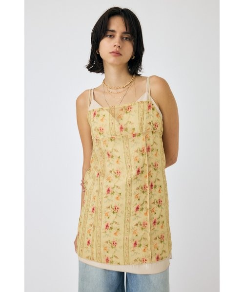 SHEER LAYERED SLIP ミニドレス　マウジー　花柄 SHEER LAYERED SLIP ミニドレス｜マウジーの通販｜&mall（アンド