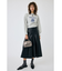F／LEATHER TUCKED ミディスカート