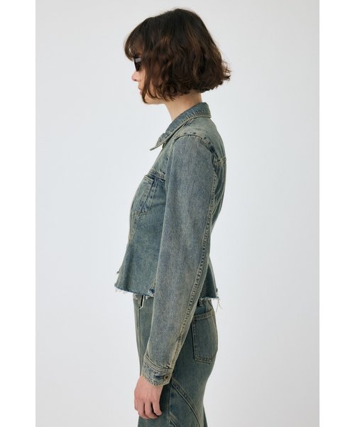【★】WAIST TUCK デニムシャツ(moussy) MOUSSY WAIST TUCK PANEL DENIM シャツ BLU -ファッション通販