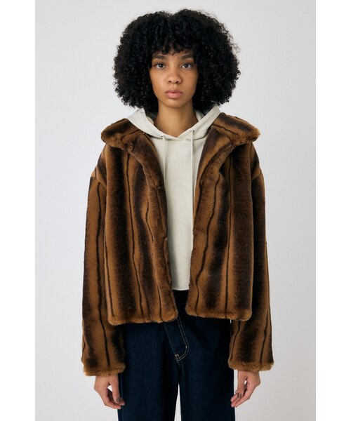 FAUX FUR スタンドカラージャケット｜マウジーの通販｜&mall（アンド