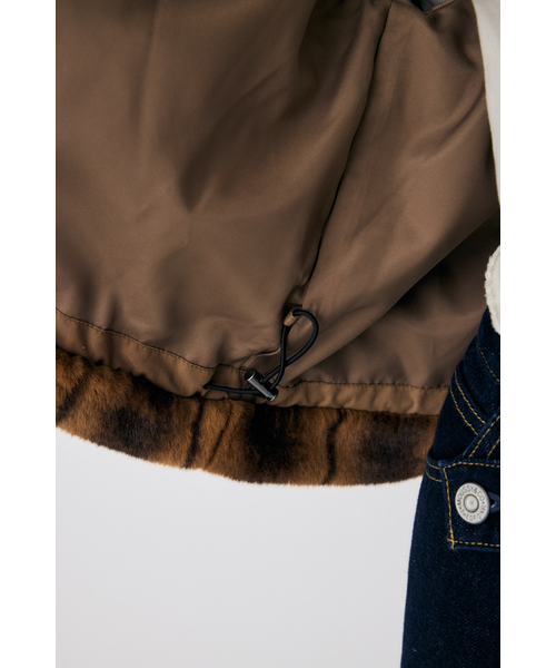 MOUSSY マウジー FAUX FUR スタンドカラージャケット ブラウン FAUX FUR スタンドカラージャケット｜マウジーの通販｜&mall（アンド