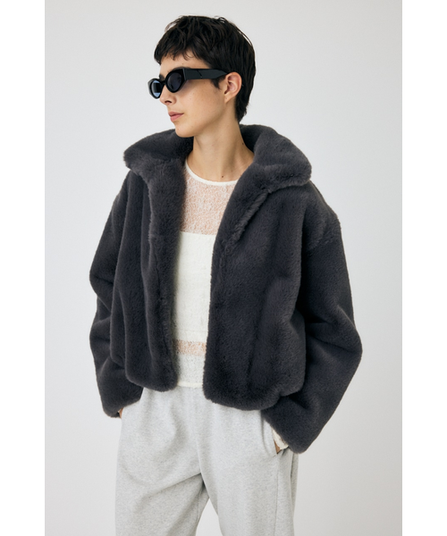 FAUX FUR スタンドカラージャケット｜マウジーの通販｜&mall（アンド