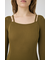 SQUARE NECK ロングニットドレス