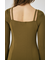 SQUARE NECK ロングニットドレス