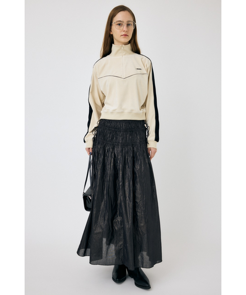 MOUSSY VELOUR PIPING ハーフジップトップス MOUSSY VELOUR PIPING ハーフジップトップス NVY -ファッション