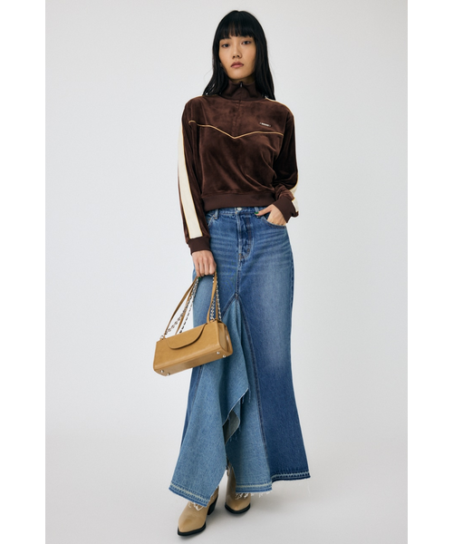 VELOUR PIPING ハーフジップトップス｜マウジーの通販｜&mall