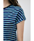 ROLL SLEEVE マルチストライプ TEE
