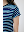 ROLL SLEEVE マルチストライプ TEE