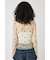 FLORAL TULLE GATHER ロングスリーブTシャツ