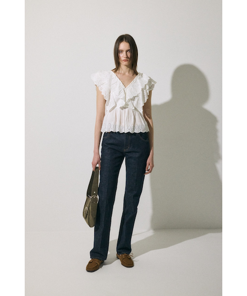 EYELET CAPSLEEVE ブラウス｜マウジーの通販｜&mall（アンド