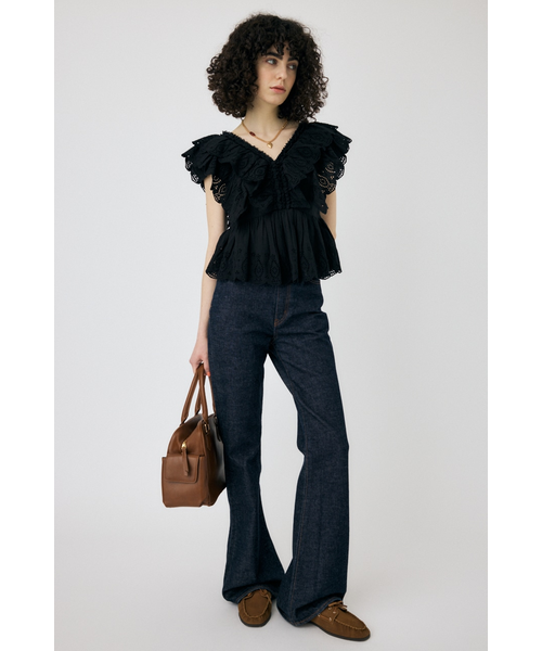moussy EYELET CAPSLEEVE ブラウス MOUSSY | EYELET CAPSLEEVE ブラウス (シャツ・ブラウス ) |SHEL