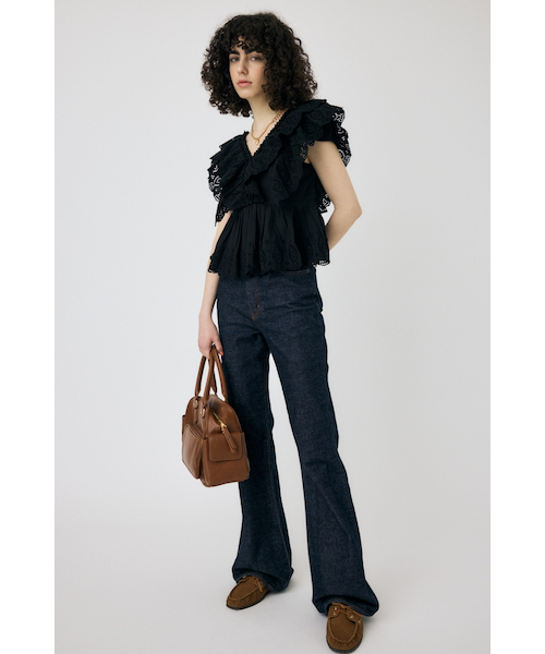 moussy EYELET CAPSLEEVE ブラウス EYELET CAPSLEEVE ブラウス｜マウジーの通販｜&mall（アンド