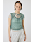 LACE LAYERED OPEN NECK トップス