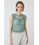 LACE LAYERED OPEN NECK トップス