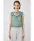 LACE LAYERED OPEN NECK トップス