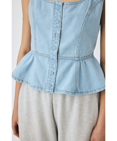 SQUARE NECK デニム ビスチェ｜マウジーの通販｜&mall（アンド