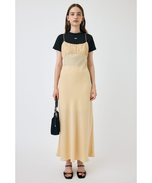 DRAWSTRING STRAP SLIP ドレス　ブラック　moussy セール】DRAWSTRING STRAP SLIP ドレス（ワンピース）｜MOUSSY