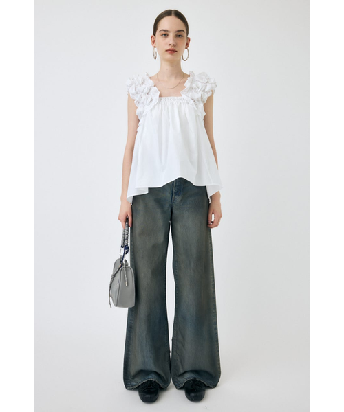 SHOULDER FRILLS トップス BLK 新品 SHOULDER FRILLS トップス｜マウジーの通販｜&mall（アンド