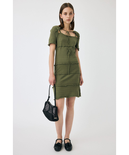 BOW DESIGN KNIT ミニドレス｜マウジーの通販｜&mall（アンド