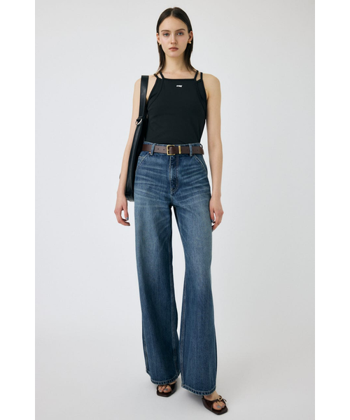 MOUSSY PAINTER WIDE ストレートデニム　1 ワンウォッシュ PAINTER WIDE ストレートデニム｜マウジーの通販｜&mall（アンド