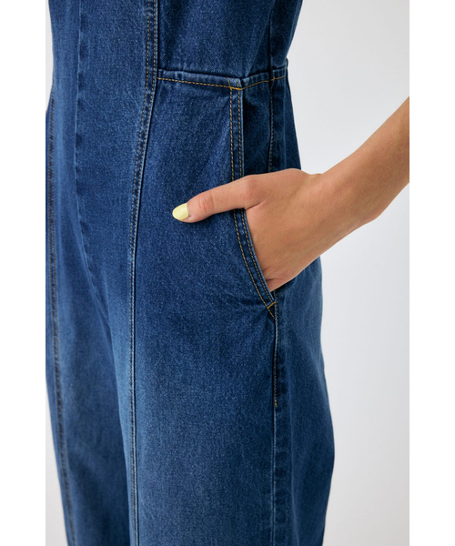 BACK SLIT DENIM オールインワン｜マウジーの通販｜&mall（アンド