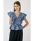 SHIRRING RUFFLE PEPLUM トップス BLU