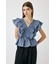 SHIRRING RUFFLE PEPLUM トップス BLU