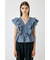SHIRRING RUFFLE PEPLUM トップス BLU