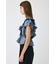 SHIRRING RUFFLE PEPLUM トップス BLU
